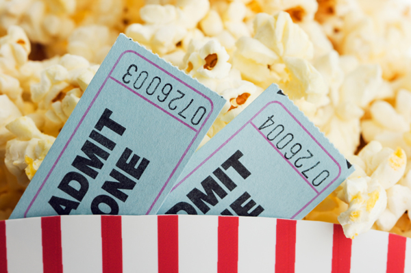 popcorn movie ticket