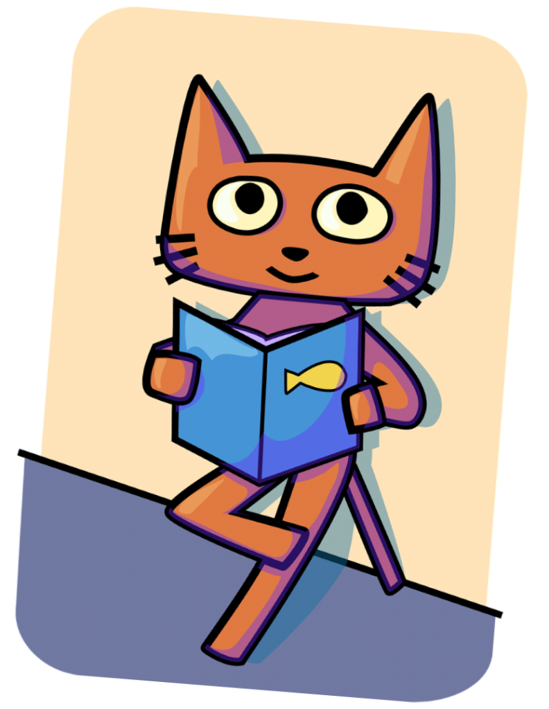 catbooklunch cat holding book