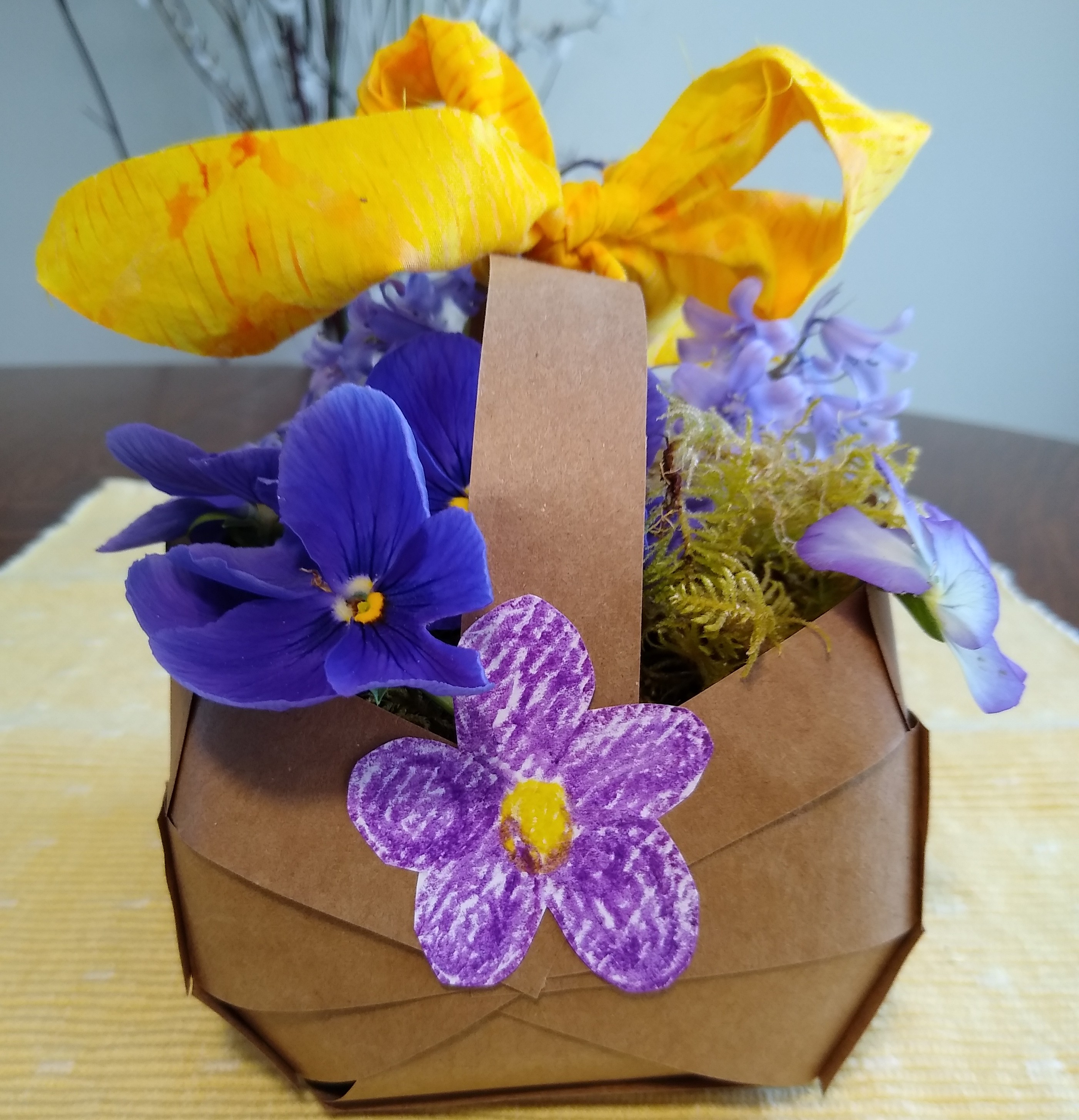 Decorated and filled basket