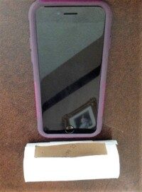 Photo of slot cut to fit smart phone