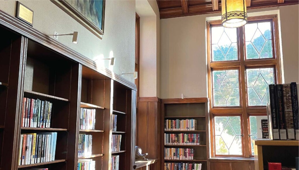 Photo of Belluschi wing bookshelves