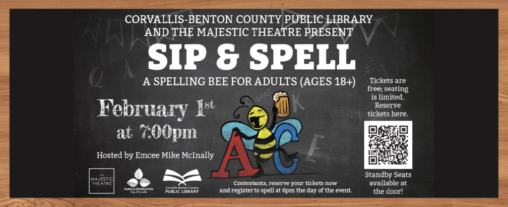 Sip and Spell: A Spelling Bee For Adults, February 1st at 7 PM