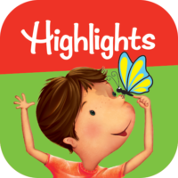 Highlights logo with child with a butterfly