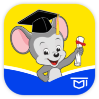 ABCMouse logo mouse with graduation cap and diploma